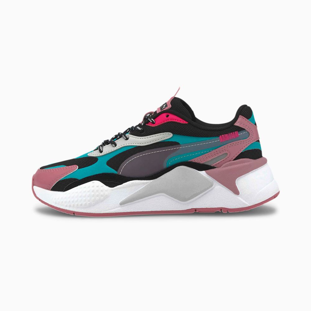 Puma RS-X³ City Attack Lány Sportcipő - Fekete/Zöld ( Hungary - INTUS6740 )